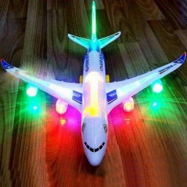 Moving Flashing Lights Airplane Kids Toy Electric Airplane Child Toy With Musical  Sounds Toy