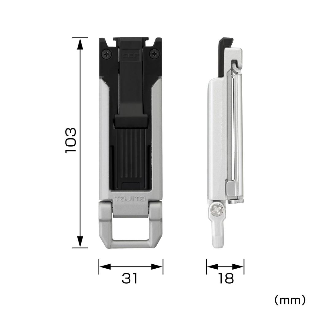 Tajima Veiligheidssysteem Veiligheidshouder voor Taille Slim Eenvoudige Bovenste Knop voor Elke Positie Rond het Geribbelde Ontwerp om Zijwaartse Speciale Ontwerp te Voorkomen om