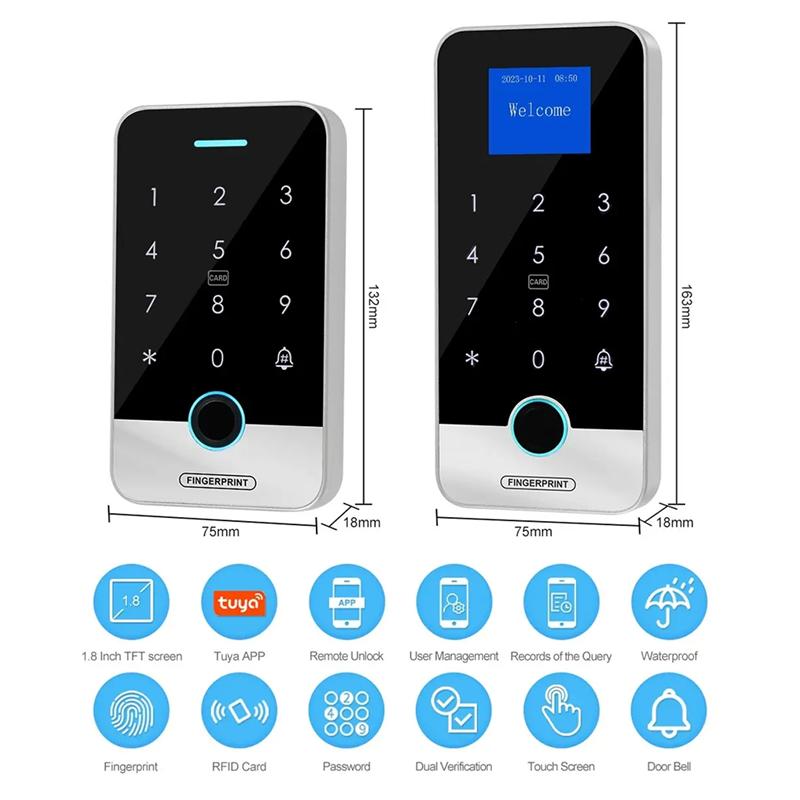 B03B-APP Intelligentes Fingerabdruck-Tastfeld RFID-Zugangskontroll-Tastfeld Touch IP65 Wasserdicht 13,56 MHz Türöffner (S300X)