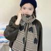 Acrylic Fibers Heart Knitted Scarf Warmer Long Thickened Shawl Gift Double-sided Scarf  Outdoor