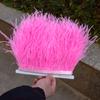 8-10Cm Ostrich Feather Trims For Skirt Natural Ostrich Feathers On Tape Ribbon Decoration For Dresses Carnival Accessories