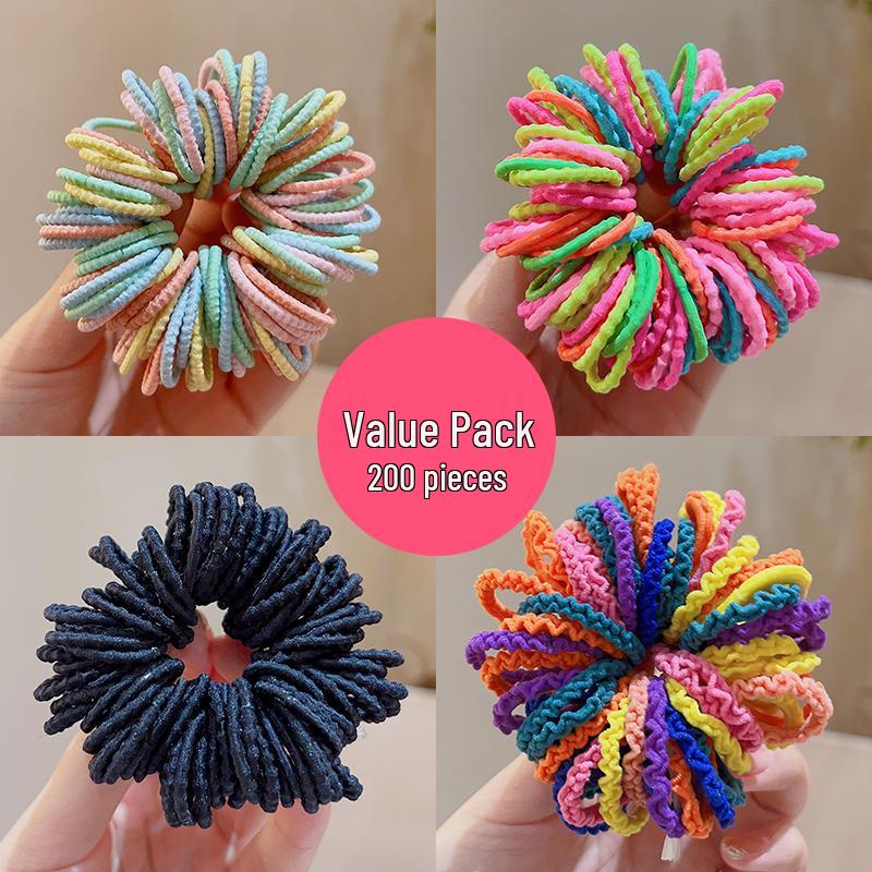 Colorful Kids' Hair Ties: Elastic Lace Scrunchies & Durable Headbands