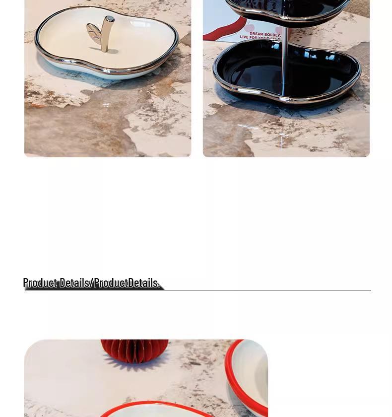 High-Value Ceramic Fruit Skewer Display: Multi-Layer Snack and Candy Plate for Living Room or Front Desk