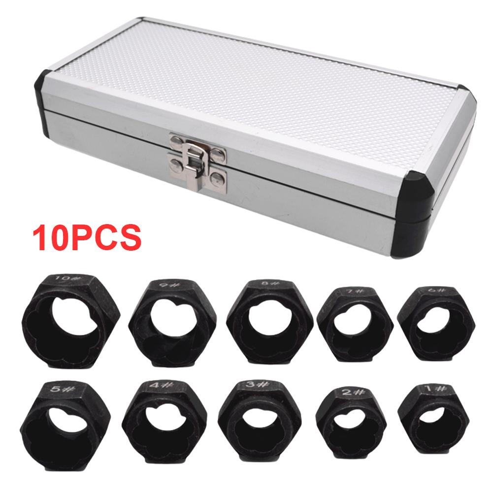 10Pcs Damaged Nut Bolt Remover Wear Resist Socket Wrench Extractor Drill Bits Set for Removing Damaged Rusted Bolts