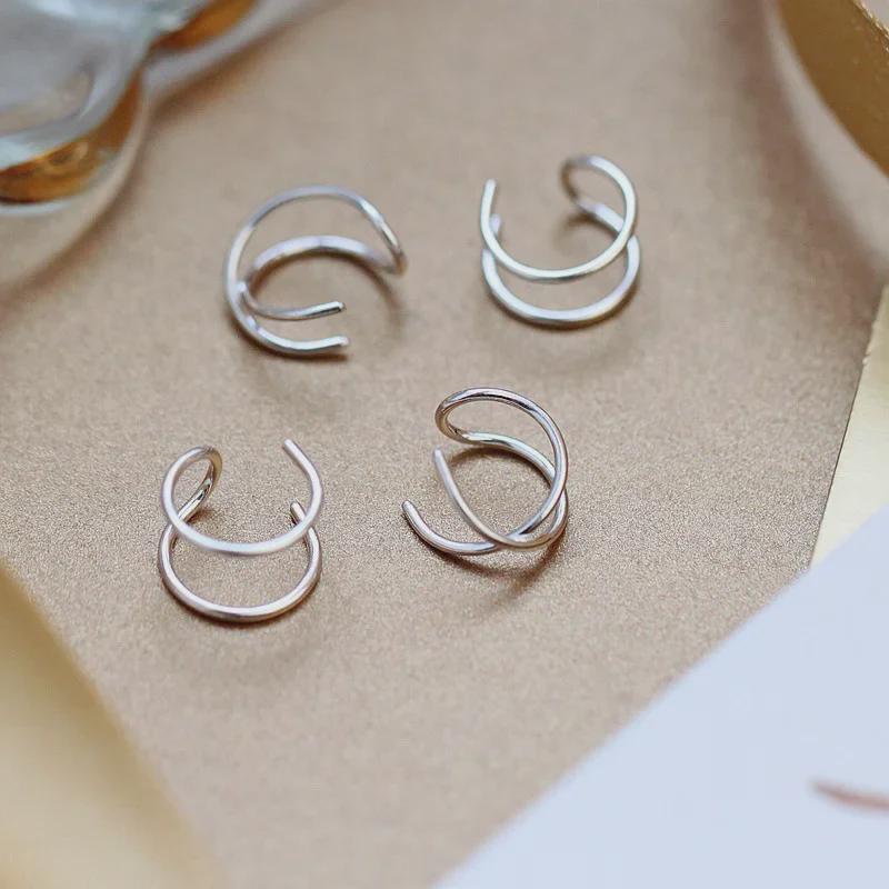 Unisex No-Pierce Double Line Ear Clip Earrings