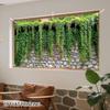 2D Rustic Round Pebble Stone Cascading Ivy Leaves Home Decor Background