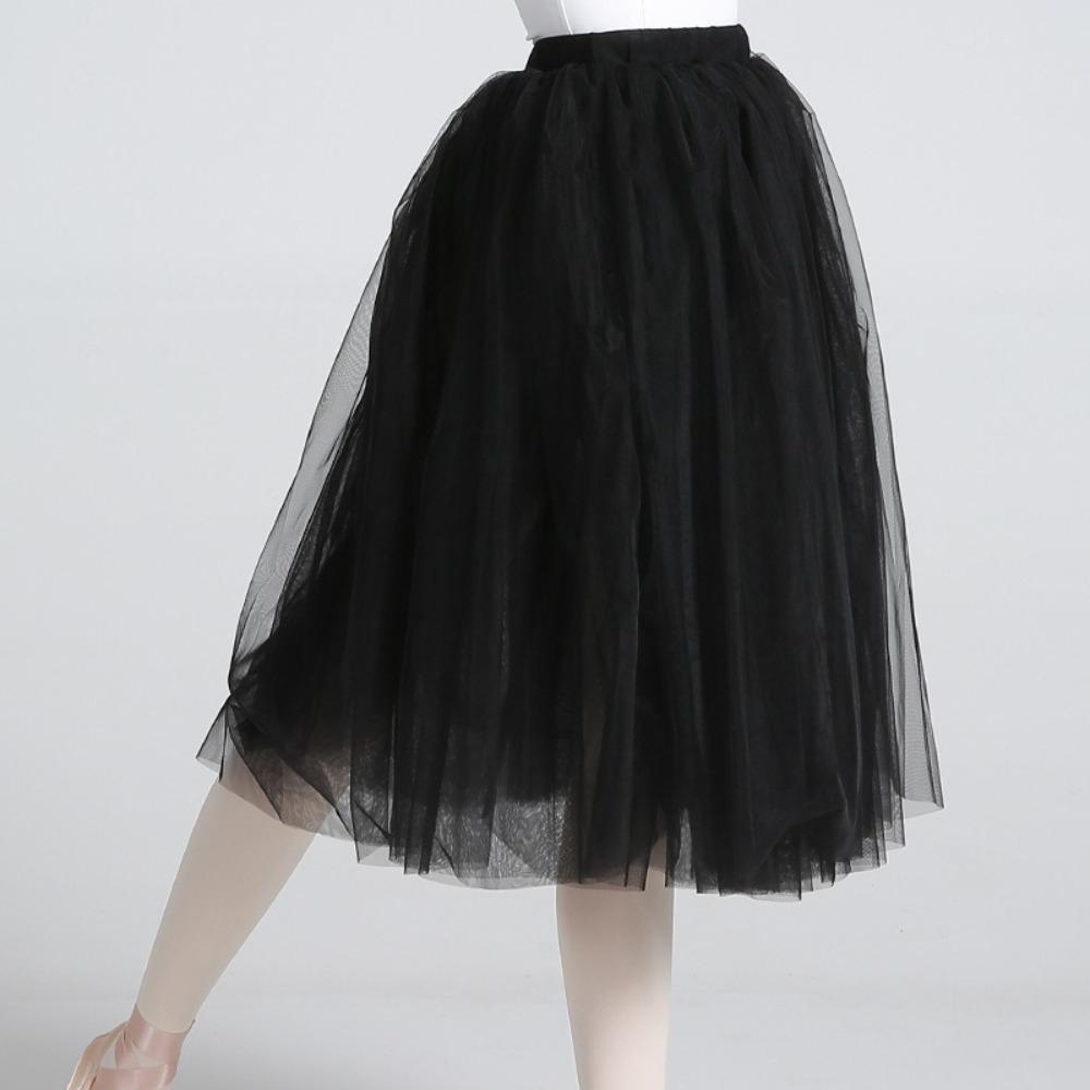 Elastic Waist Ballerina Tutus Four Layer Tulle Skirt Elegant Ballet Tutu Women