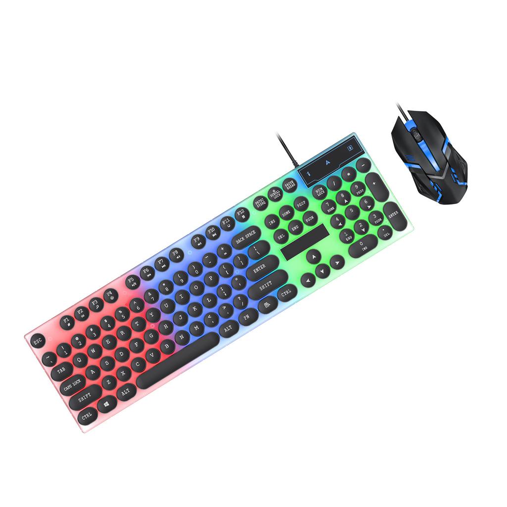 Colorful LED Backlit Keyboard and Mouse Combo Gaming Wired Keyboard USB Keyboards with Gaming Mouse