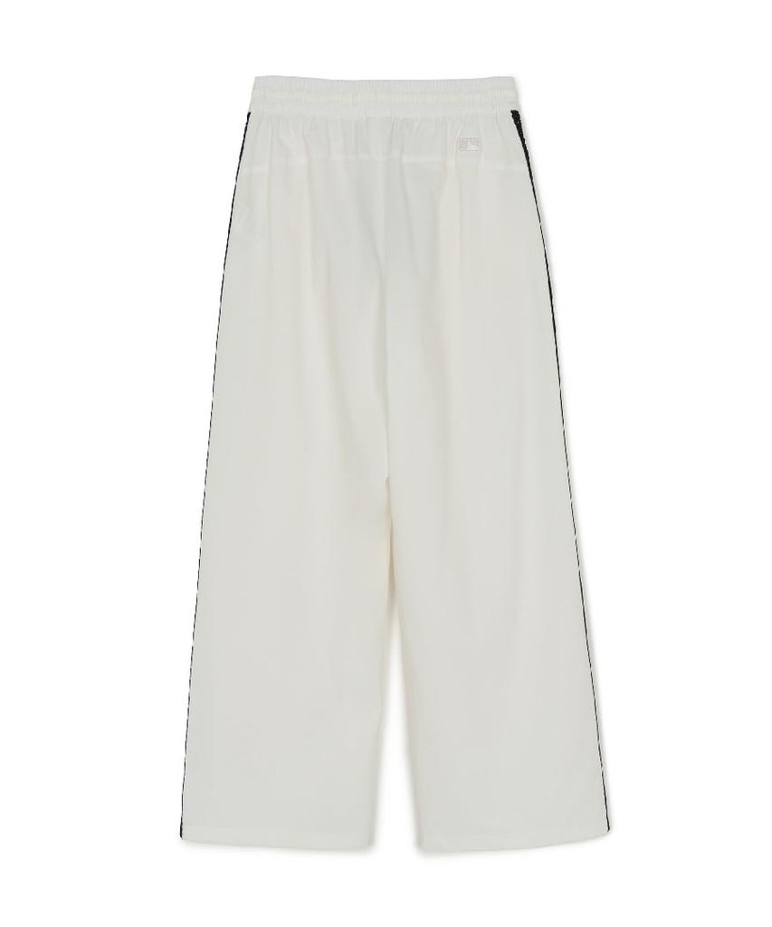 Emelbi Women'S Varsity Lace Track Wide Pants Ny (Ivory)