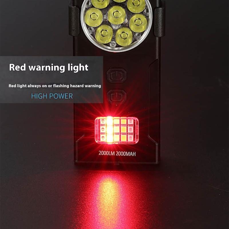 Magnetic Work Light Rechargeable Flashlight Double Light Sources 1000 Lumen 8/4Beads For Emergencies