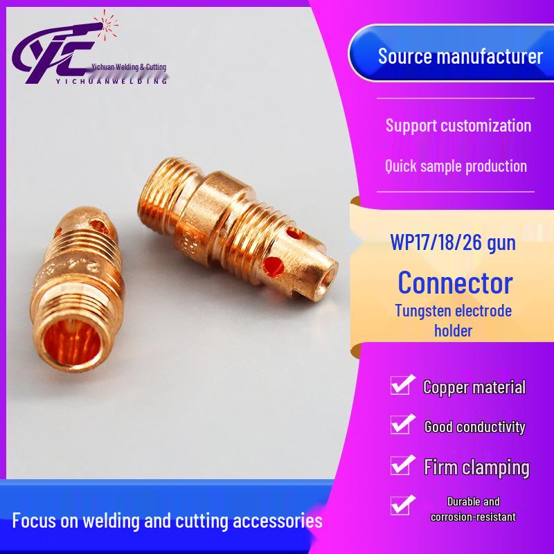 Argon Arc Welding Gun with WP17/18/26 Red Copper Tungsten Electrode Holder - High Conductivity & Heat Resistance Welding Collet Accessories