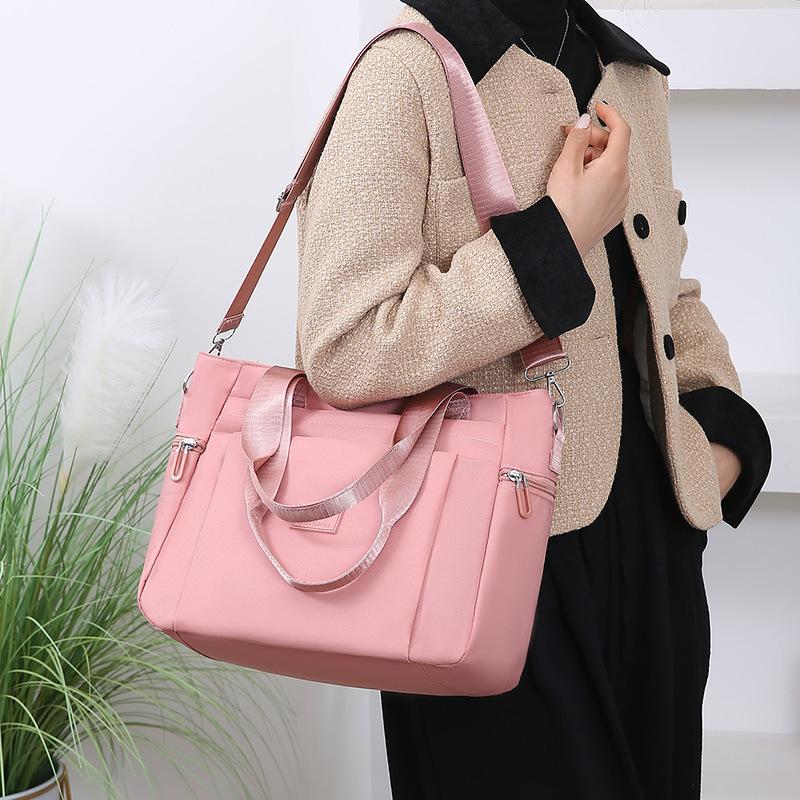 Women’s Large Capacity Nylon Tote Bag Waterproof Shoulder Handbag Casual Crossbody Bag Multi Pocket Travel Work Shopping Purse
