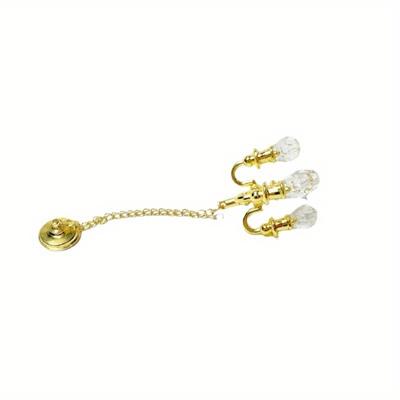 1:12 Doll Doll House Mini Gold Silver Crystal Chandelier Miniature Scene Lighting Model