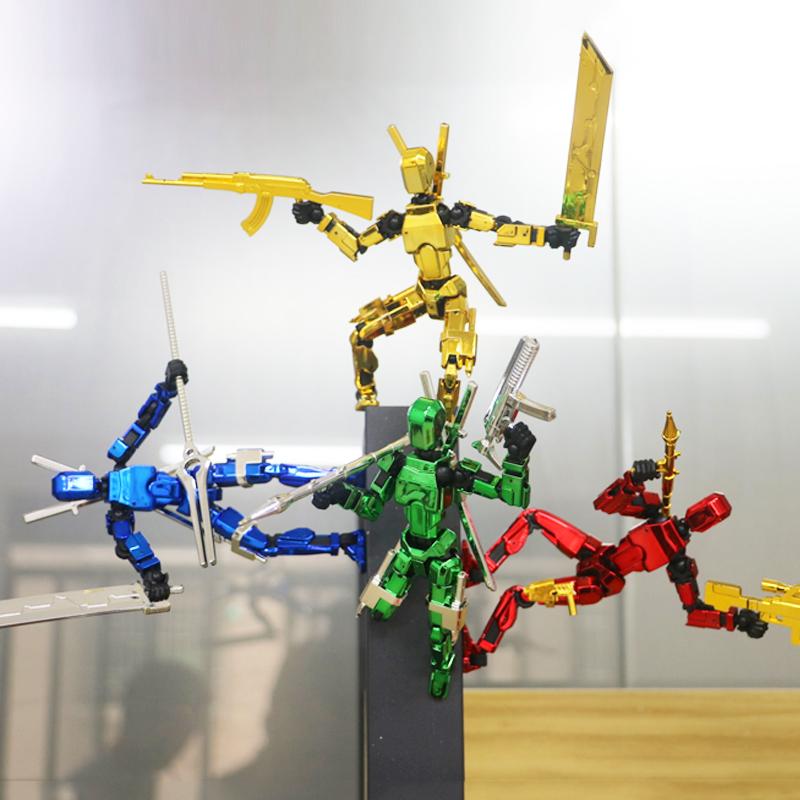 13 Action Figure Titan Multi-Jointed Movable Shapeshift Robot T13 Action Mannequin Character and Dog Figure Toys Gifts for Kids