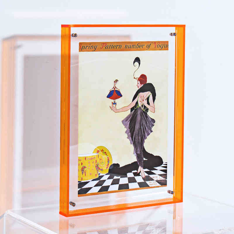 Floating Picture Frame Acrylic Frames for Wall Mounted Tabletop Standing Decorative Photo Frames Neon Translucent Hanging Frame