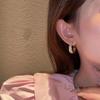 Exquisite High Quality Shiny Full of Zircon Circle Hoop Earrings for Women Temperament Geometric C-type Dangle Korea Jewelry