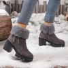 Fluffy Fur High Heel Ankle Boots with Platform Women 2025 Winter Thick Bottom Furry Snow Boots Warm Short Plush Woman's Shoes