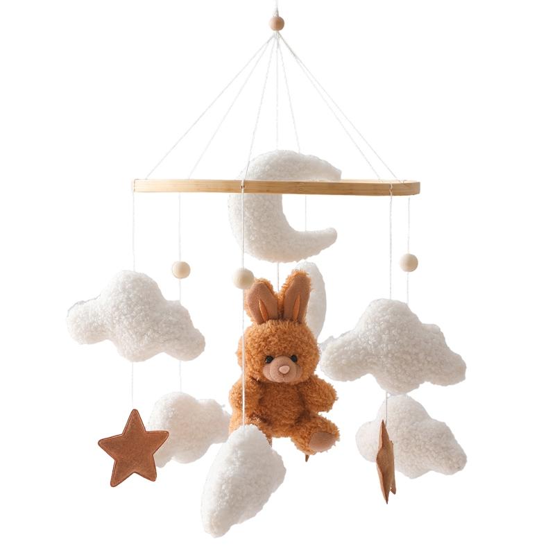 Baby Rattle Toy 0-12 Months Wooden Mobile On The Bed Newborn Music Box Bed Bell Hanging Toys Holder Bracket Infant Crib Boy Toys
