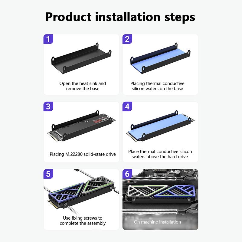 Dazzcold M.2 Ssd Heatsink 2280 Nvme Ngff Radiator Magnesium Aluminum Alloy Pc Efficient Cooler With Thermal Silicone Pad