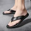 Fashion Brand Designer Summer Men Flip Flops Outdoor Beach Shoes Luxury Sandals Genuine Cow Leather Slippers For Male Casual Leisure