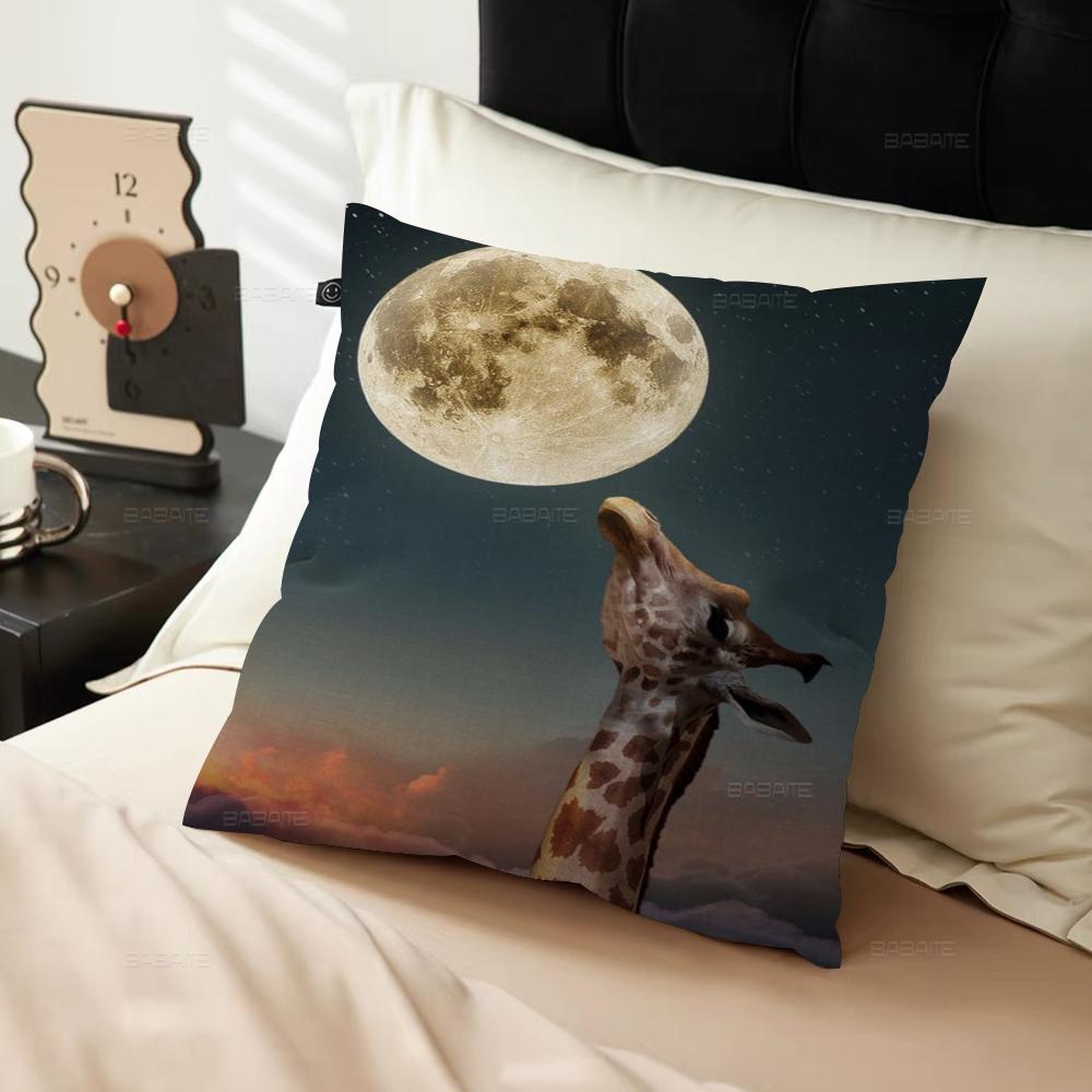 Giraffe Personalized Picture Text Home Decorative Pillows Household Gifts 45x45cm