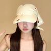 Casquette à Visière Écharpe Douce à Carreaux Simple Protection Solaire Chapeaux de Plage Outdoor