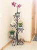 Susire Flower 5 Gartenblume Hohe Höhe Wohnbalkonständer, Eisen, Innenbereich, Etagen, Schwarz, Eingangsbereich, Stilvoll, Groß, Schlank, Regal, Zimmerpflanze,