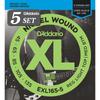 Bass Strings, Nickel, Long Scale, 5-string, .045-.135, EXL165-5 X 5 Sets [Domestic Genuine Product]