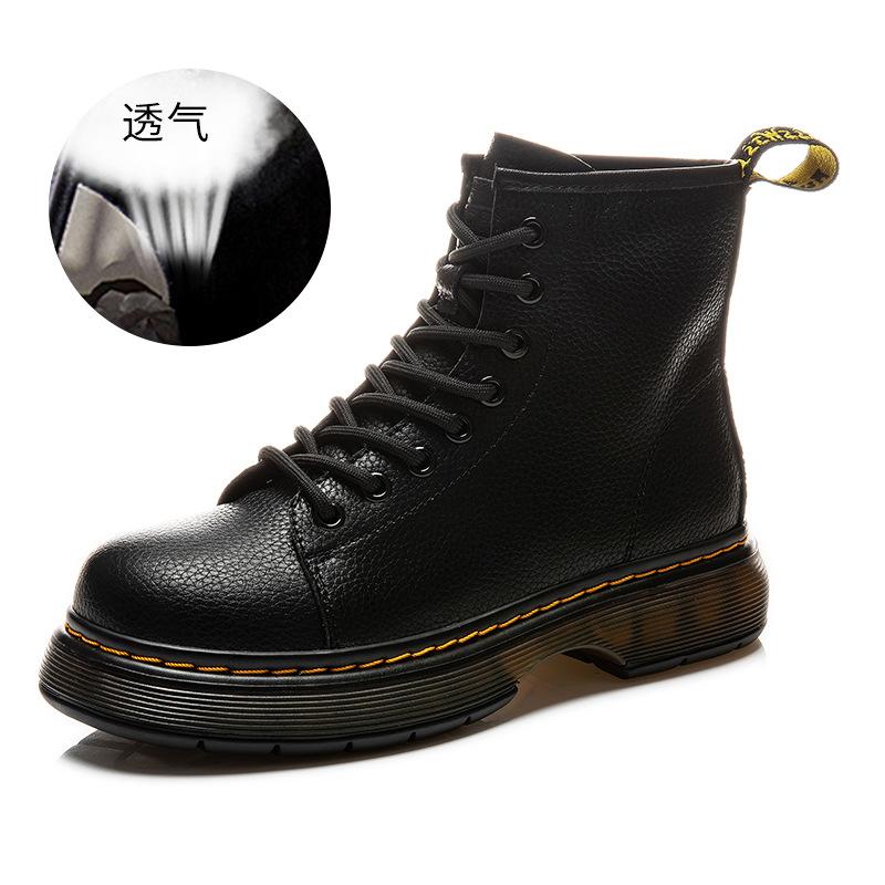 

Замшевые ботинки Мартин на толстой подошве, женские осенние новые ботинки, женские ботильоны на платформе, женские повседневные женские ботинки 40 чёрный