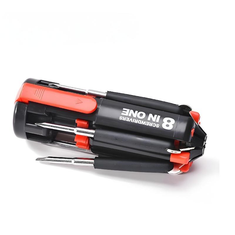

8-in-1 Phillips/Slotted Screwdriver Bit Set with Night Light, Portable Multi-Function Screwdriver Kit