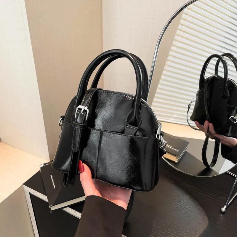 Simple High Quality Bright Plutonium Shoulder and Crossbody Bags Temperament Luxury Sense Autumn New Style Bags for Women