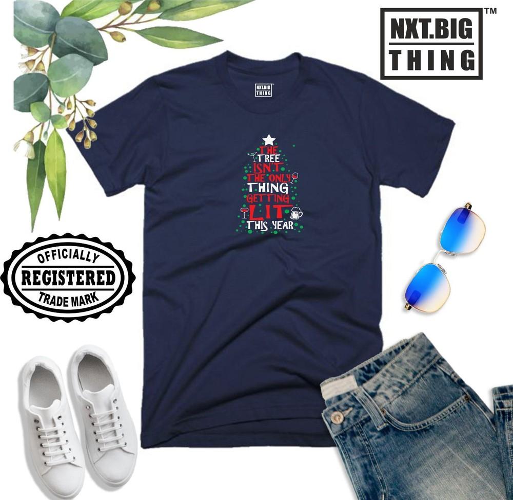Christmas Tree T Shirt Christmas Lights Funny Quote Elf Santa Xmas Gift Unisex Top