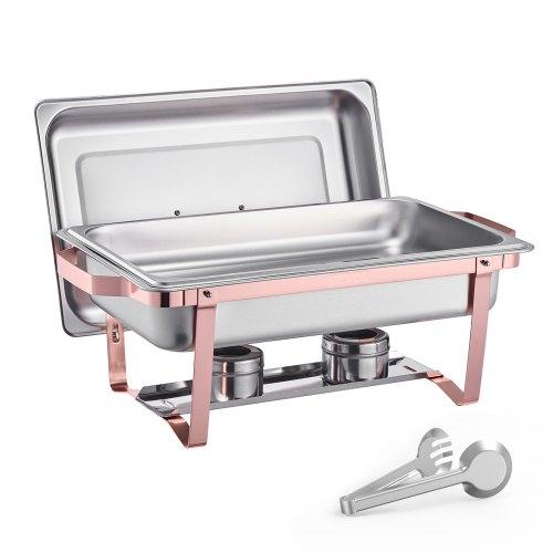 VEVOR Chafing Dish Buffet Set, 8 Qt 2 Pack, Stainless Steel Chafer with 2 Full Size Pans