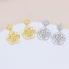 S925 Silver Floral Rose Stud Earrings with Gold Retention for Women