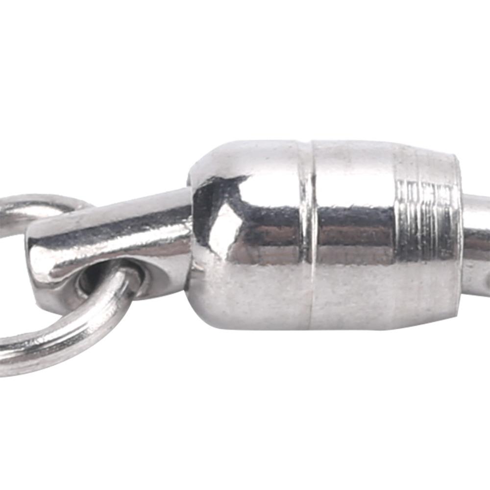30PCS Stainless Steel Bearing Rotation Ring Dual Ball Fishing Connector Bait Connector