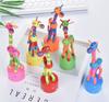 Wooden Dancing Giraffe Toy with Rotating Base Classic Handcrafted Animal Figurine Kids Desktop Decoration Educational Toy