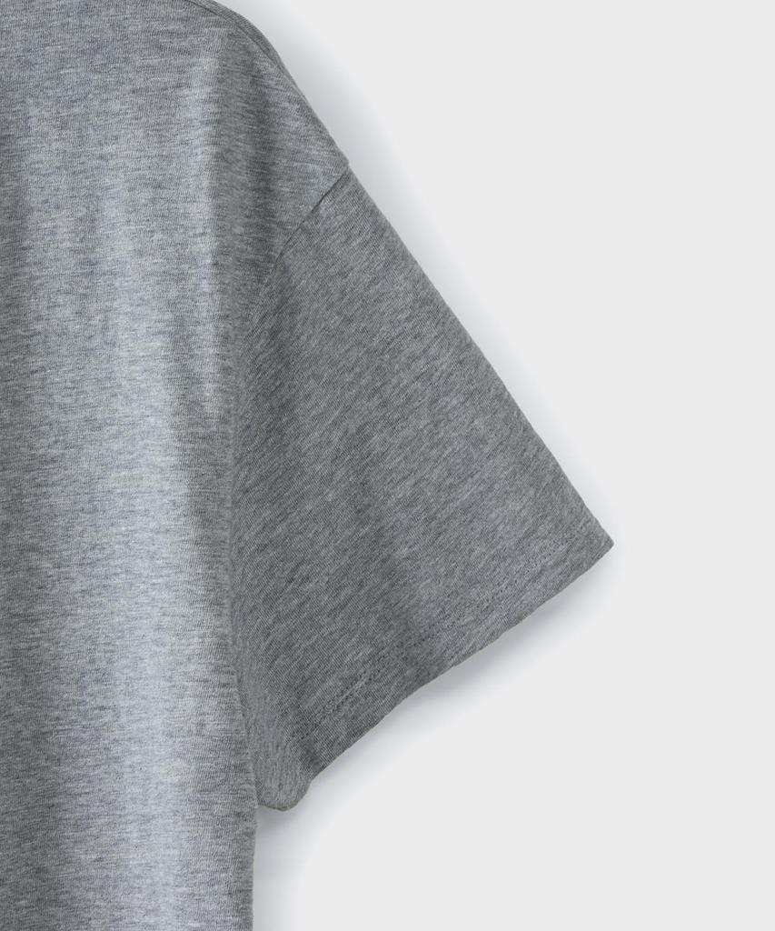 Beulaendideu Soft Slub Crop T-Shirt [Melange Gray]