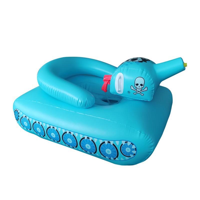 Inflatable Water Tank Pool Float - PVC MilitaryThemed Spray Gun Toy for Kids' Outdoor Swimming Fun