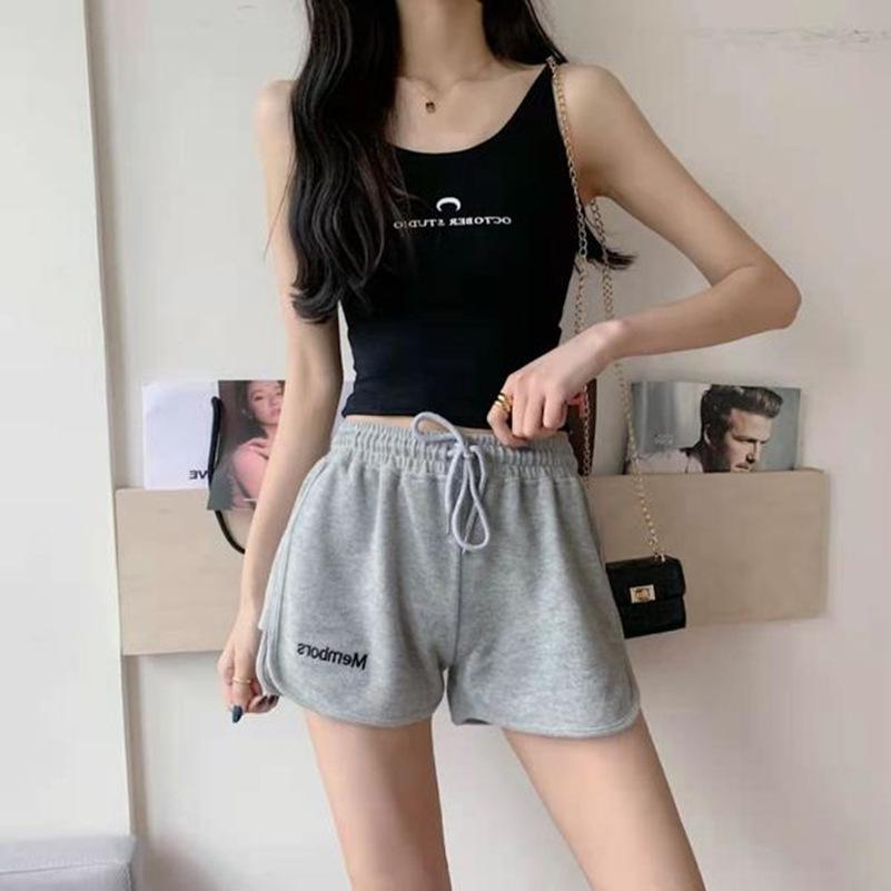 

Повседневные шорты для женщин летом корейский новый стиль простой стиль свободный размер плюс студент йога фитнес 2XL серый