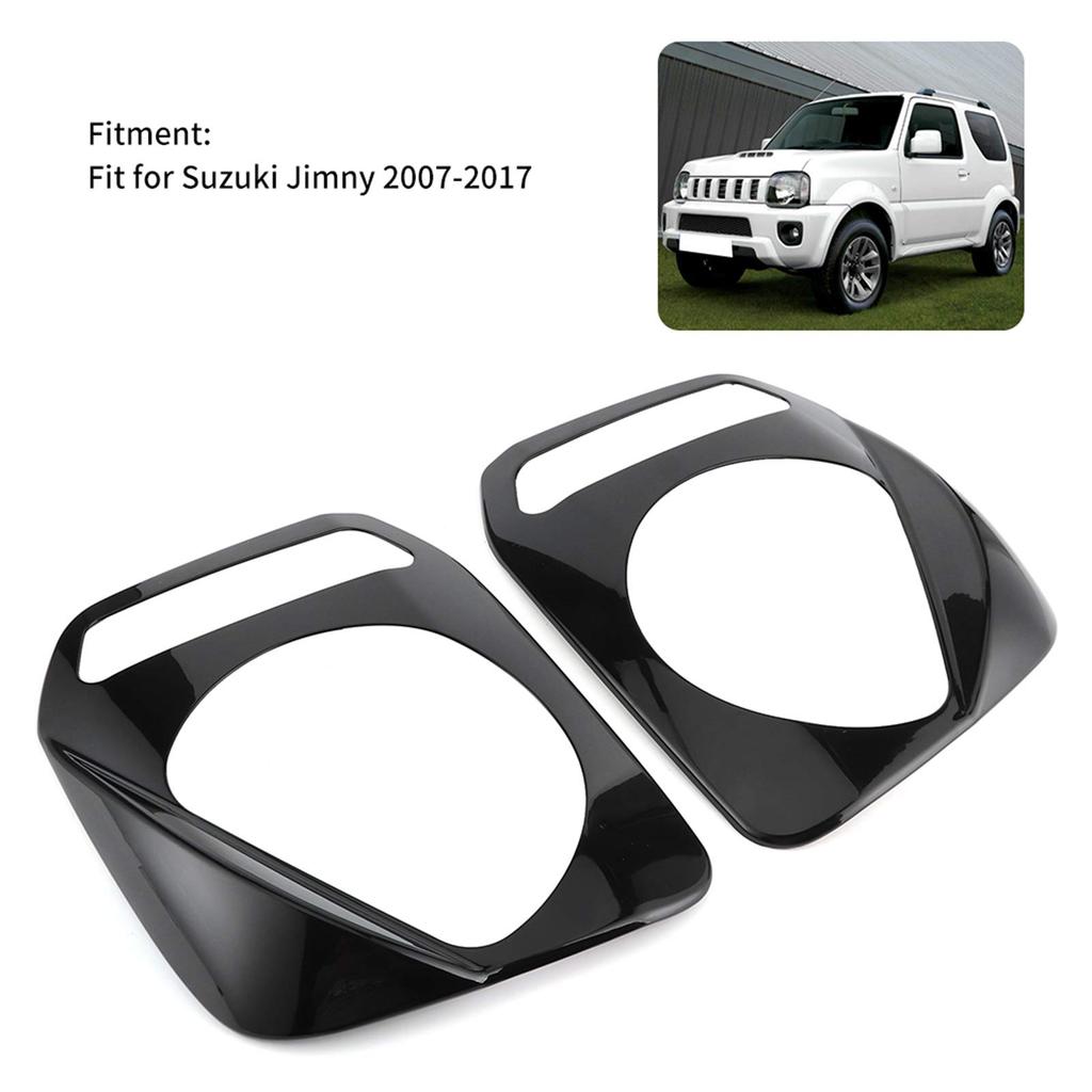 Car Front Headlight Headlamp Trim Fits Suzuki Jimny Models 2-Pack Covers, Decoration, 2007-2017