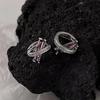 Men's Purple Hip Hop Ear Studs - Stylish Autumn/Winter Earrings with Unique Design