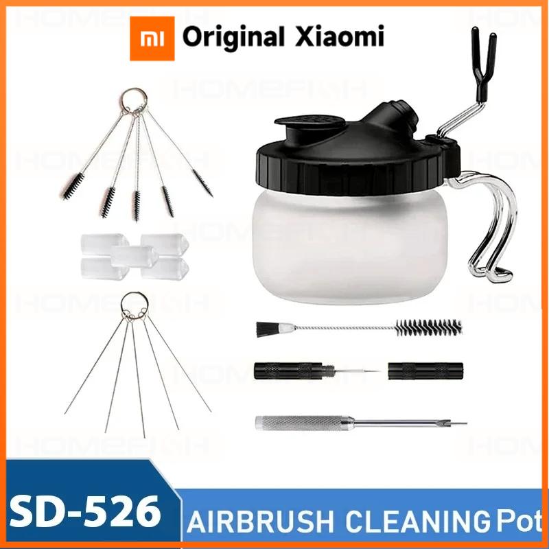 Xiaomi Airbrush Cleaning Kit Clean Pot Jar with Holder and Cleaning Brushes/Needles Double–Ended Brush AirBrush Protection Covers