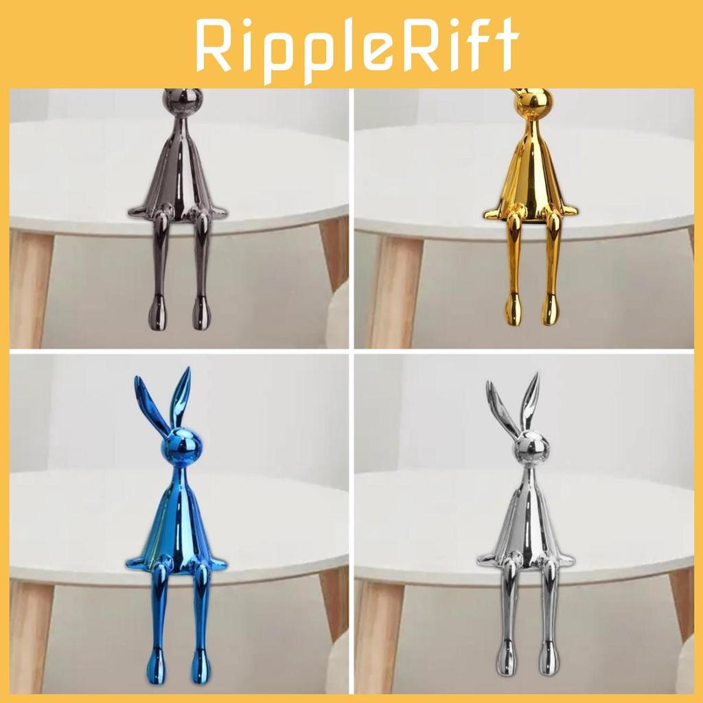 Moderne minimalistische galvanisierte Harz-Hasenstatue für Heimdekoration