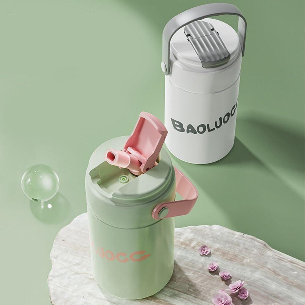 Detachable Straw Insulated Mugs Handheld Flower Tea Cup Practical Thermos  Girls