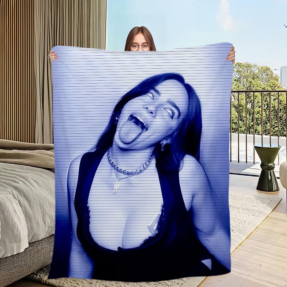 

Singer B-Billie E-Eilish-ES Blanket Flannel warm comfort soft plush blanket For Picnic Beds Sofas Homes And Bedrooms 30x40in