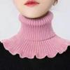 Fashion Women Scarf Unisex Warm Autumn Winter Soft Knitted Solid Color Fake Turtleneck Scarf Collar