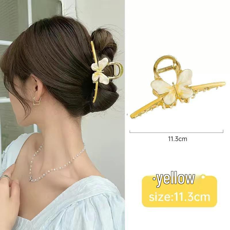 Elegant Tulip & Lily Hair Clip - Large Fairy Claw for Stylish Back-of-Head Design
