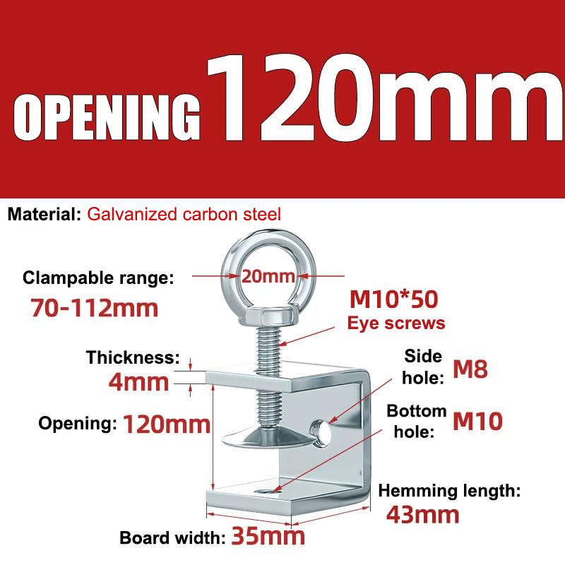 Carbon Steel C-Clamp Steel Pipe Square Clamp Corrosion-Resistant Rust-Proof Adjustable Fixed Holder Clip Hardware Fasteners