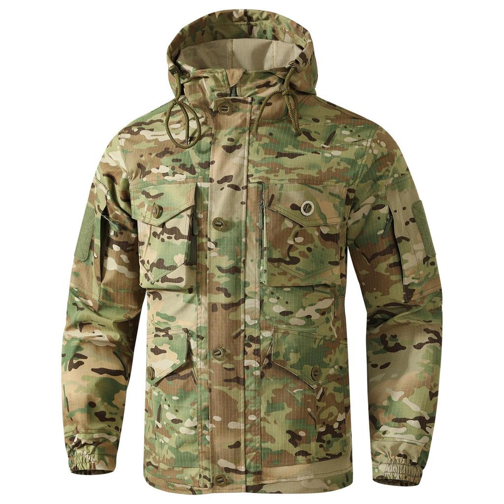 Men's Wear-Resistant Camouflage Workwear Set: Jacket & Pants for Outdoor, Tactical, and Mountaineering Activities