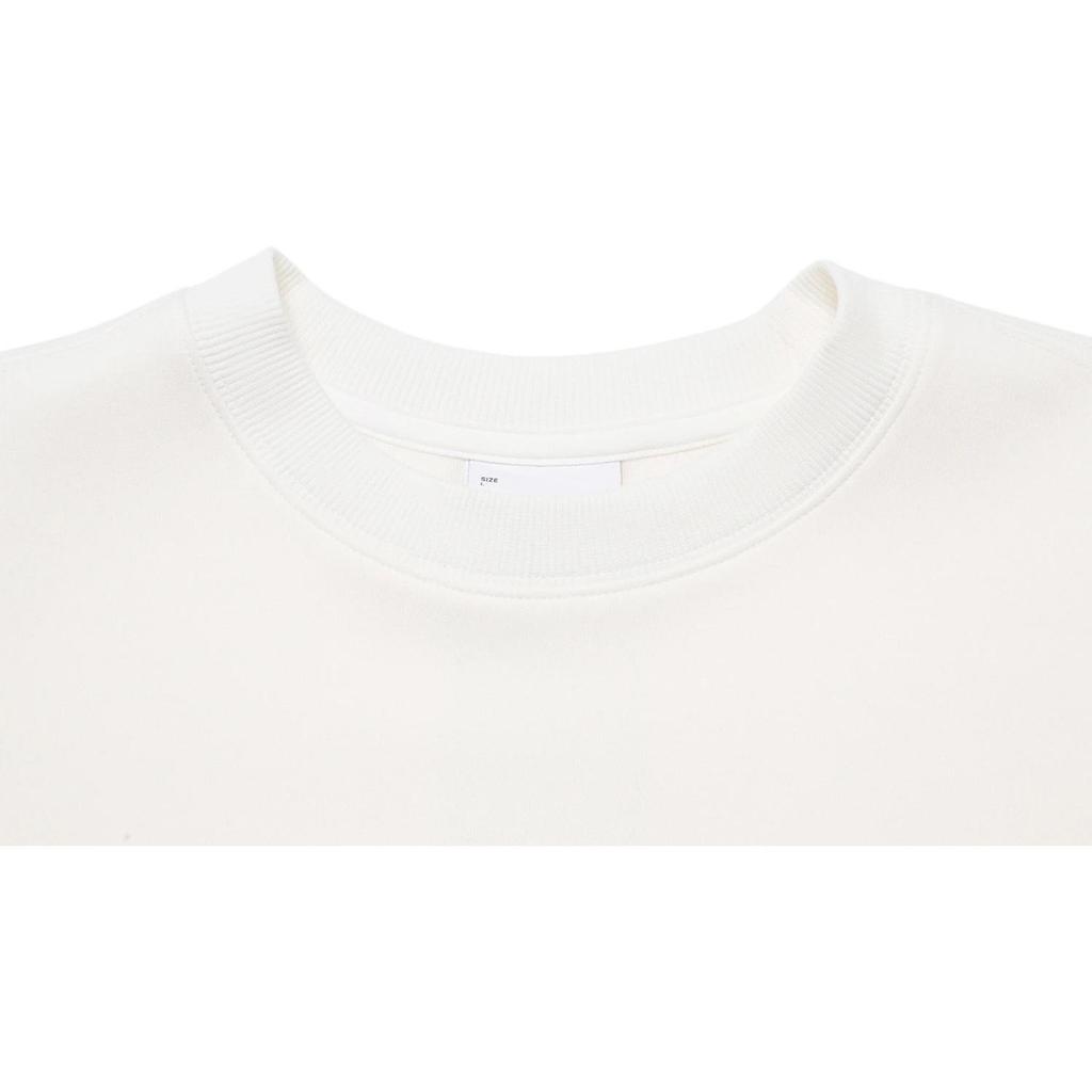 Li-Ning Chinese Culture Series Floral Alphabet Print Loose Pullover Sweatshirt Women Tops Off-White AWDT760-2